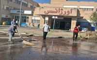 شست‌وشوی گسترده محوطه بیمارستان حضرت فاطمه‌ (س) میاندوآب با هدف ارتقای بهداشت محیط